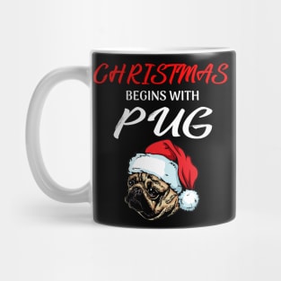 Christmas Begin With Pug Dog Costume Gift Mug